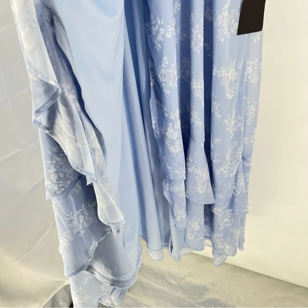 Lulus NEW In Love Forever Maxi Dress Size XL Floral Lace Up Back Ruffle Tiered - Picture 4 of 12